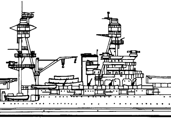 Боевой корабль USS BB-39 Arizona 1941 [Battleship] - чертежи, габариты, рисунки